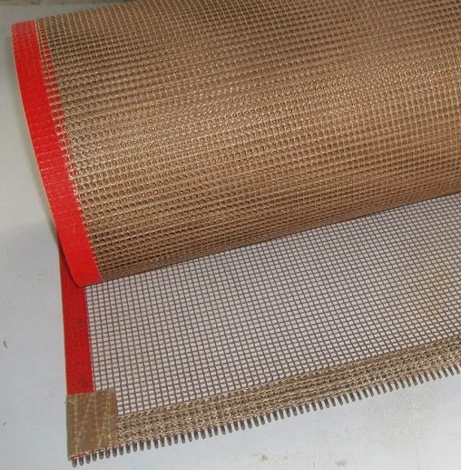 Correias transportadoras fabricadas em PTFE usadas na indústria de secagem de alimentos Kevlar Galss Fiber